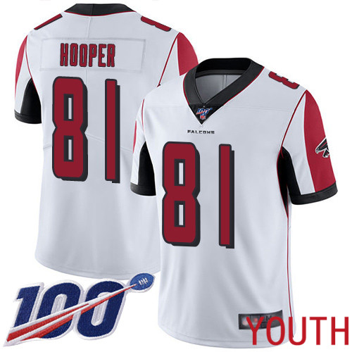 Atlanta Falcons Limited White Youth Austin Hooper Road Jersey NFL Football 81 100th Season Vapor Untouchable
